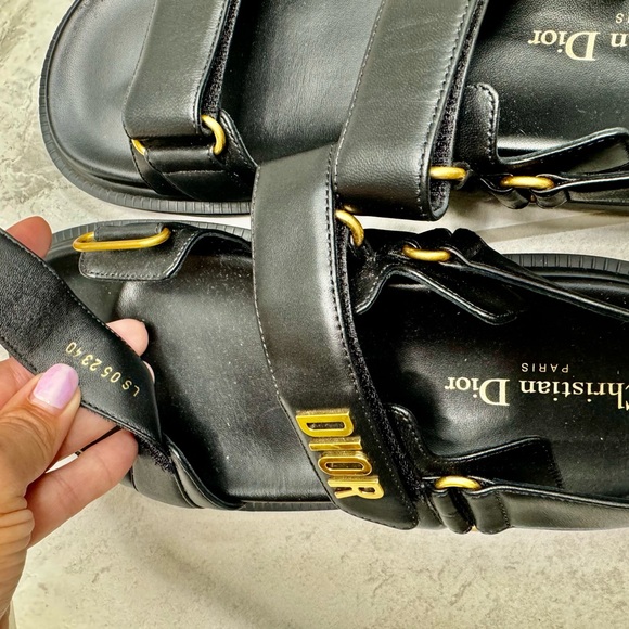 Authentic Christian Dior Women's DiorAct Black Lambskin Sandals - Picture 14 of 16